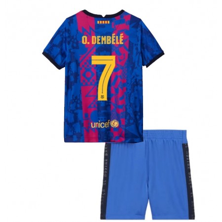 Fußballtrikots FC Barcelona O. Dembele 7 Kinder 2021-2022 Kurzarm Ausweichtrikot kaufen